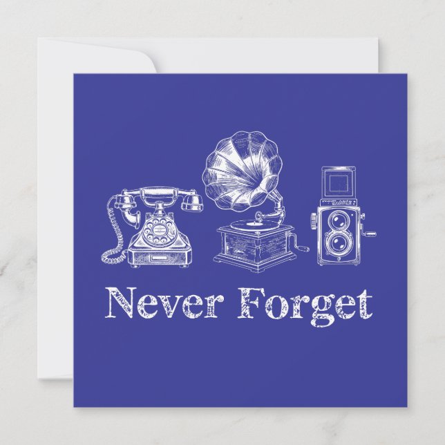 Never Forget Vintage Technology Invitation (Front)