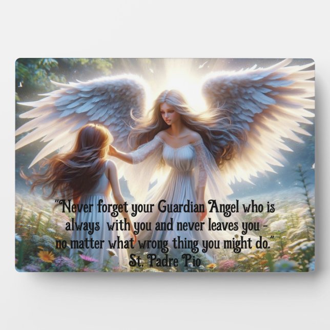 Never Forget Your Guardian Angel Plaque (Front)