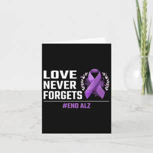 Never Forgets Alzheimer Purple Ribbon Heimer Aware Card