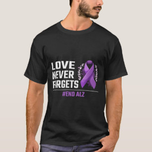 Never Forgets Alzheimer Purple Ribbon Heimer Aware T-Shirt