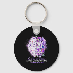 Never Forgets Alzheimerheimer's Awareness Brain Di Key Ring