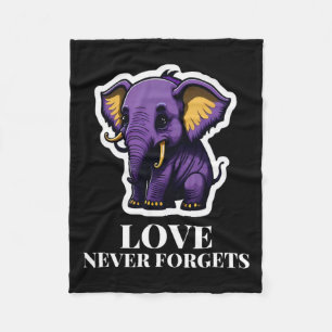 Never Forgets Elephant For Girls Alzheimerheimer's Fleece Blanket