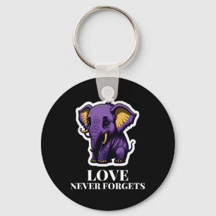 Never Forgets Elephant For Girls Alzheimerheimer's Key Ring
