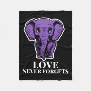 Never Forgets Elephant For Woman Alzheimerheimer's Fleece Blanket