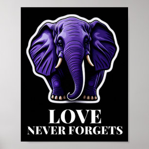 Never Forgets Elephant For Woman Alzheimerheimer's Poster