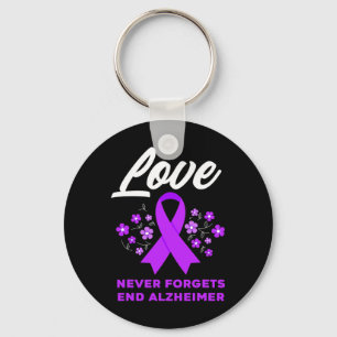 Never Forgets End Alzheimerheimer Heimer's Awarene Key Ring
