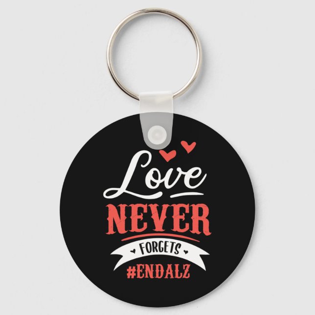 Never Forgets EndAlzheimer Design For A Heimer's D Key Ring (Front)