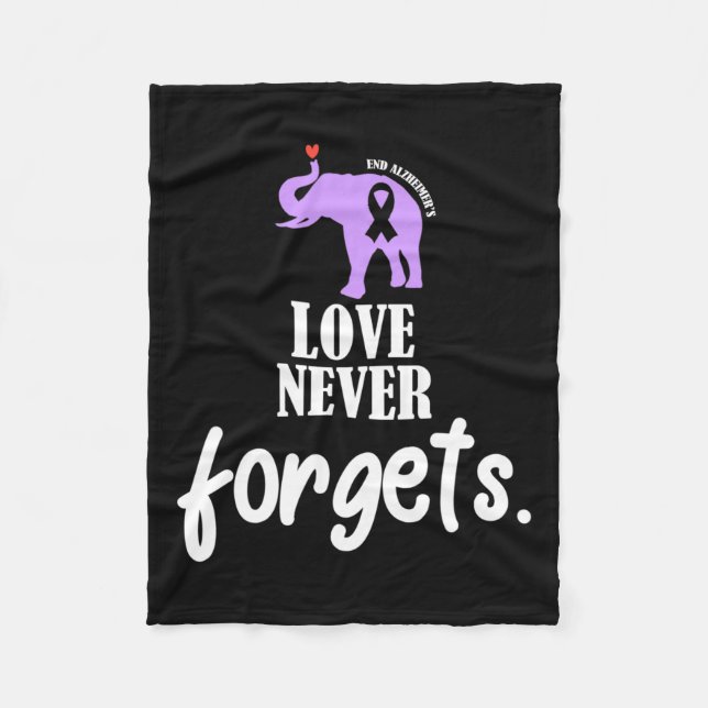 Never Forgets Heimer Awareness Memories Problem  Fleece Blanket (Front)