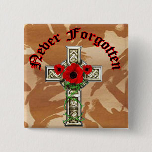 Never Forgotten 15 Cm Square Badge