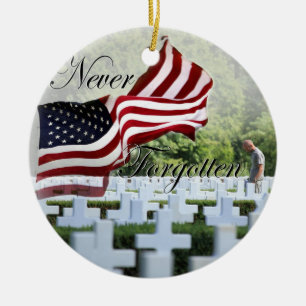 Never Forgotten - Memorial Day Ceramic Ornament