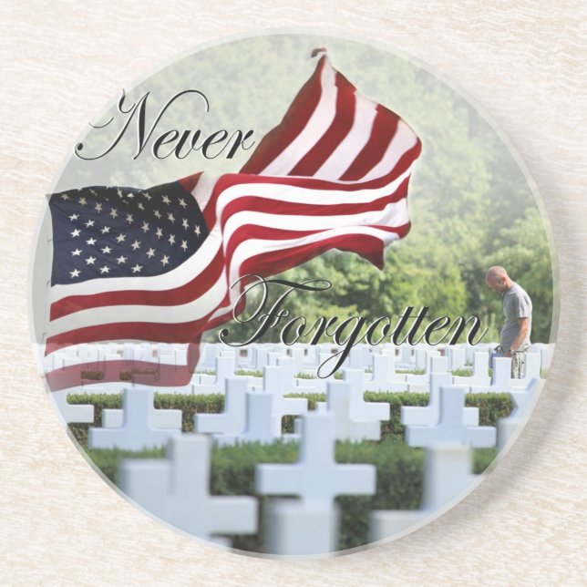 Never Forgotten - Memorial Day Coaster (Front)