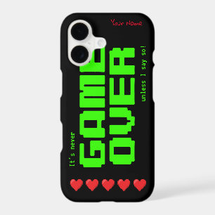 'Never GAME OVER' retro 80s computer geek's