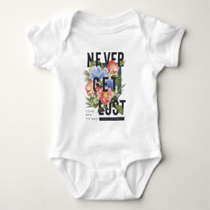 Never Get Lost Floral Slogan Baby Bodysuit