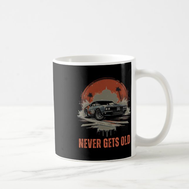 Never Gets Old – Muscle Car Sticker  Coffee Mug (Right)