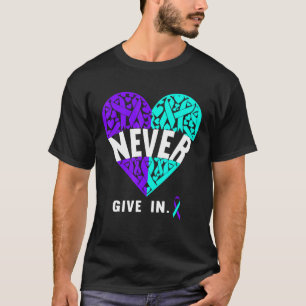 Never Give In Suicide Prevention Awareness Fighter T-Shirt
