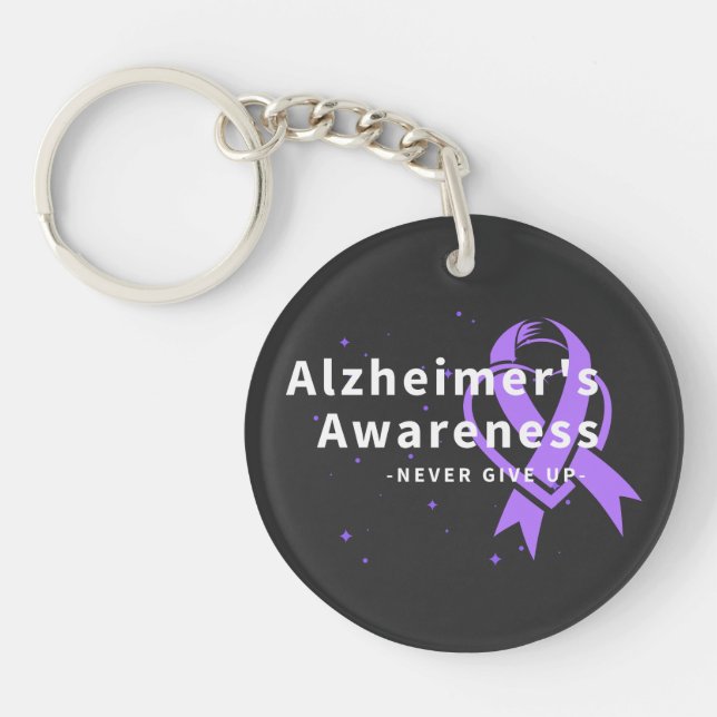 Never Give Up - Alzheimer's Awareness Key Ring (Front)