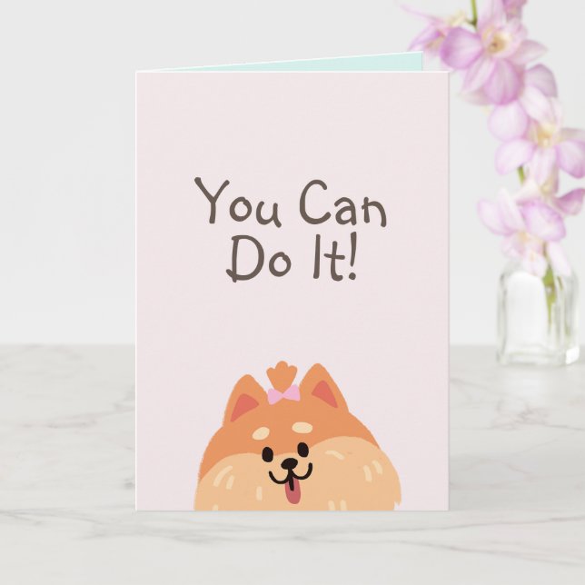Never Give Up and Cute Dog Card (Orchid)