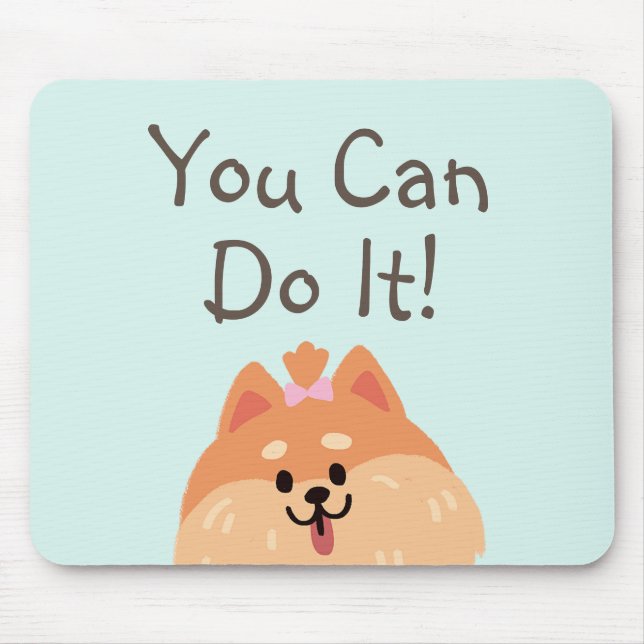 Never Give Up and Cute Puppy  Mouse Pad (Front)