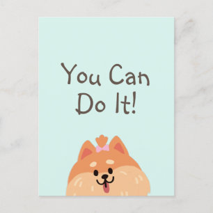 Never Give Up and Cute Puppy Postcard