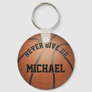 Never Give Up Basketball Keychain