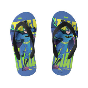 Never Give Up Batman Running Graphic Kid's Thongs