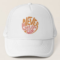 Never Give Up - Blush Pink and Orange Motivational