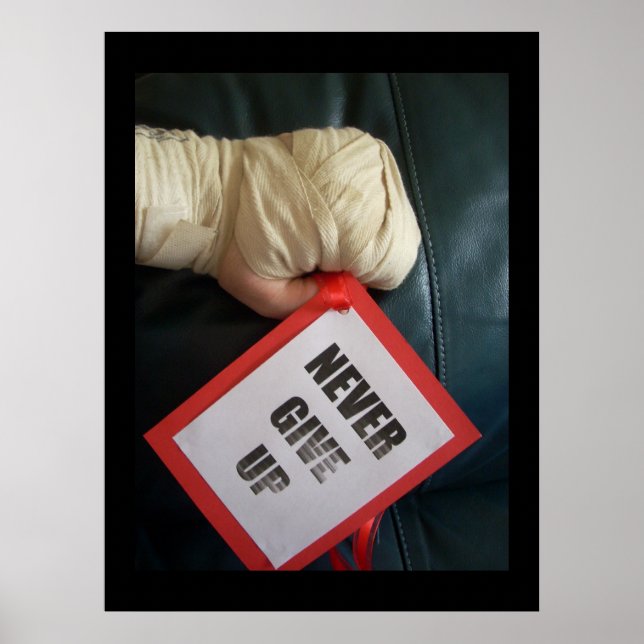 Never give up, boxing Canvas Poster (Front)