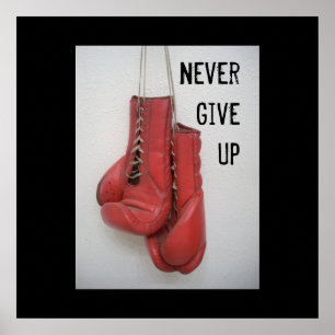 Never Give Up Boxing Poster