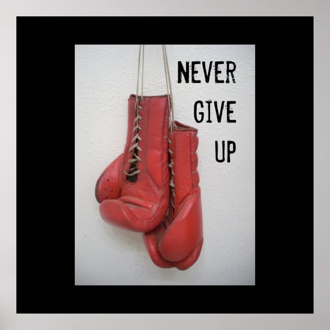 Never Give Up Boxing Poster (Front)