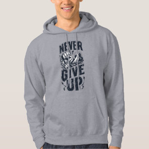 Never Give Up Broken Chains Motivational Gym Hoodi Hoodie