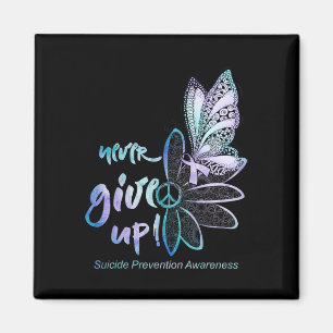 Never Give Up Butterfly Suicide Prevention Awarene Magnet