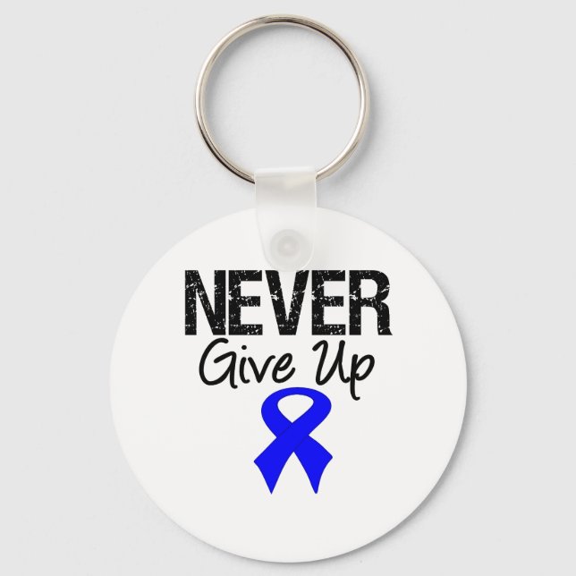 Never Give Up (Colon Cancer) Key Ring (Front)