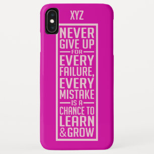 NEVER GIVE UP custom monogram phone cases