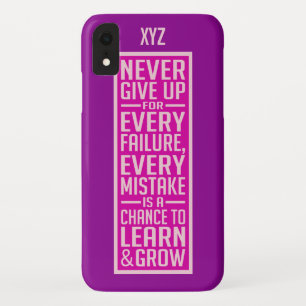 NEVER GIVE UP custom monogram phone cases