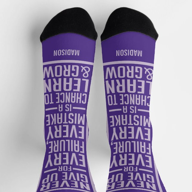 NEVER GIVE UP custom name Socks (Top)