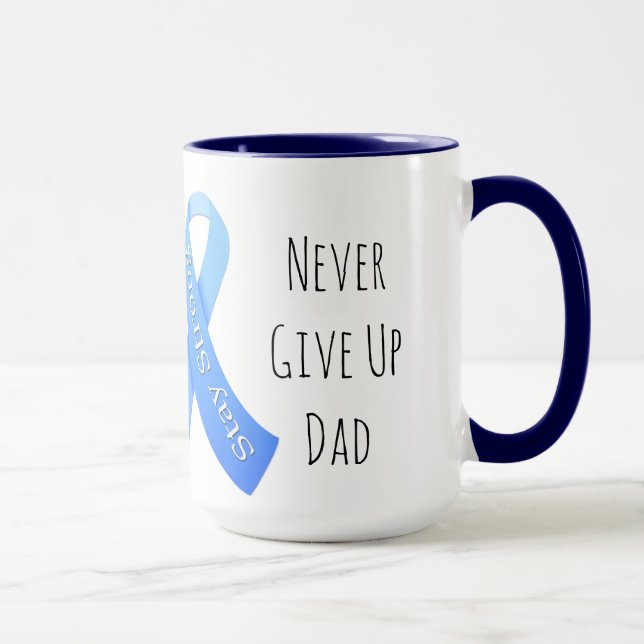 Never Give Up Dad Personalised Coffee Mug (Right)