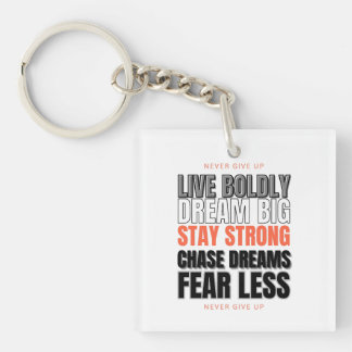 NEVER GIVE UP DREAM BIG STAY STRONG KEY RING