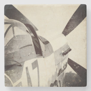 Never Give Up Fighter Aeroplane Stone Coaster