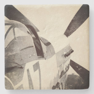 Never Give Up Fighter Aeroplane Stone Coaster