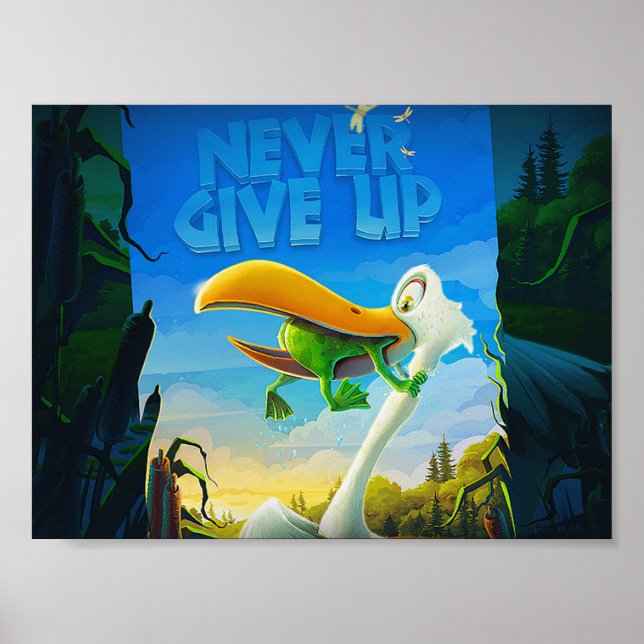 never give up frog posters (Front)