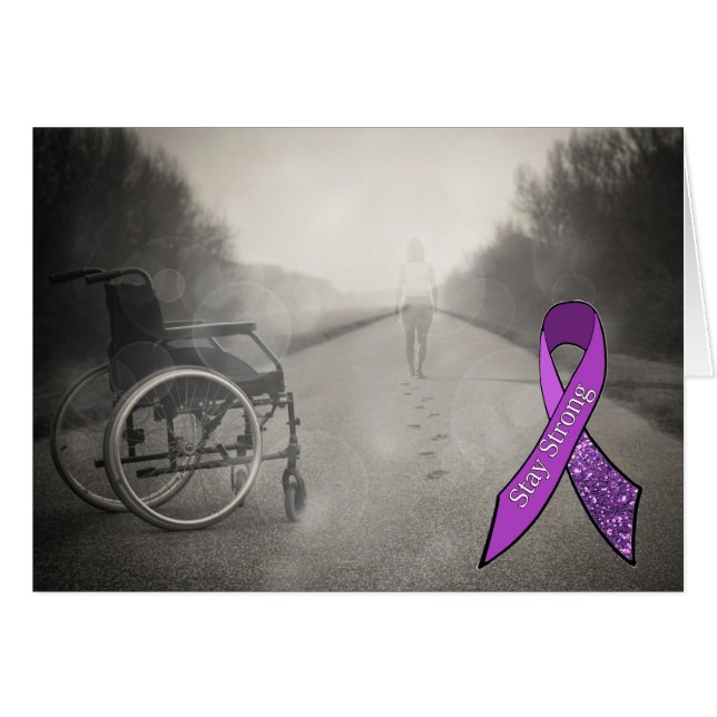 "Never Give Up" Getting out of Wheelchair Card (Front Horizontal)