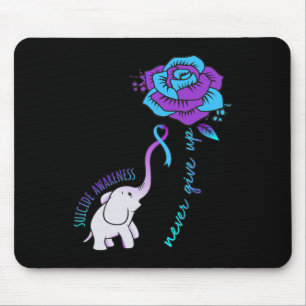 Never Give Up Happy Suicide Awareness Support Grap Mouse Pad