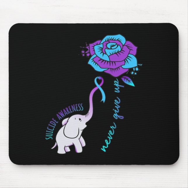 Never Give Up Happy Suicide Awareness Support Grap Mouse Pad (Front)