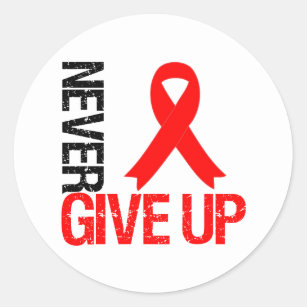 Never Give Up - Heart Disease Awareness Classic Round Sticker