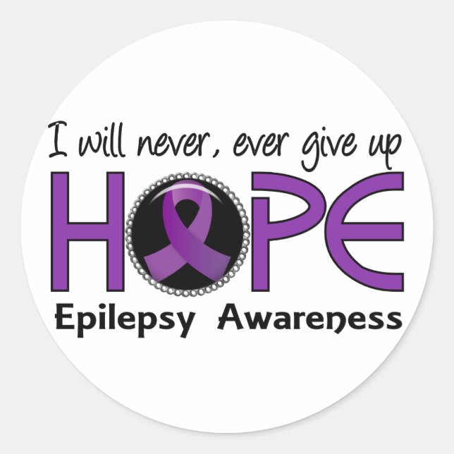 Never Give Up Hope 5 Epilepsy Classic Round Sticker (Front)