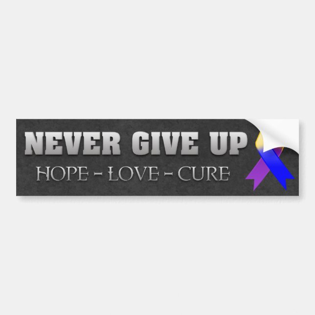 Never Give Up Hope Bladder Cancer Awareness Bumper Sticker (Front)