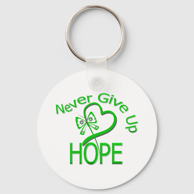 Never Give Up Hope Traumatic Brain Injury Key Ring (Front)