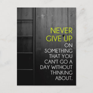 Never Give Up Inspirational Postcard