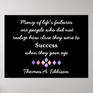 Never give  up - Inspirational quote - poster