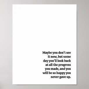 Never Give Up Inspirational Quote Poster